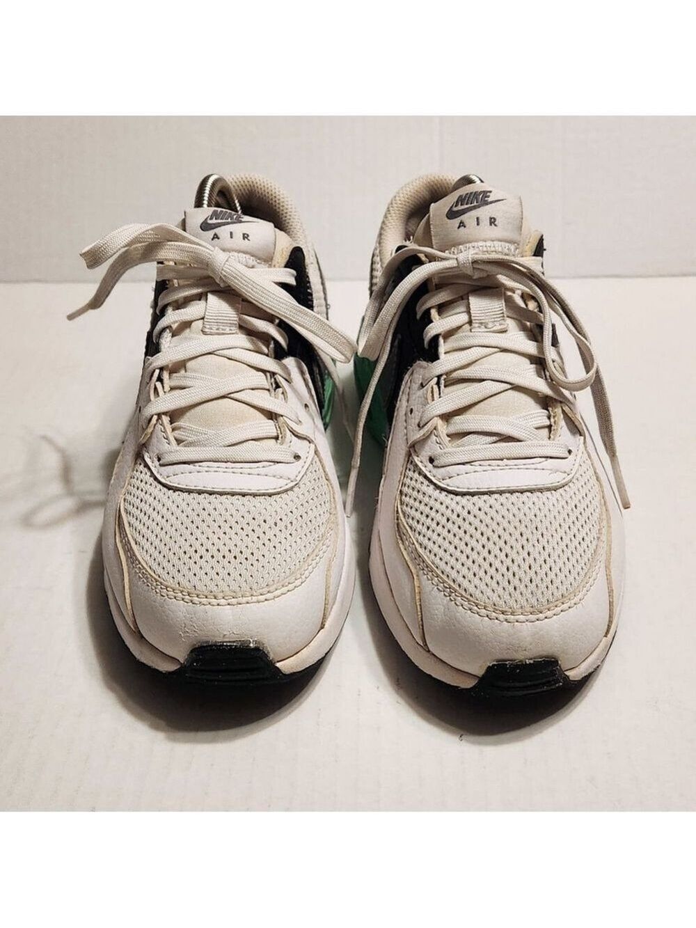 Nike Air Max Excee White Green Grey Leather Mesh Sneakers Size 6 - Picture 5 of 10